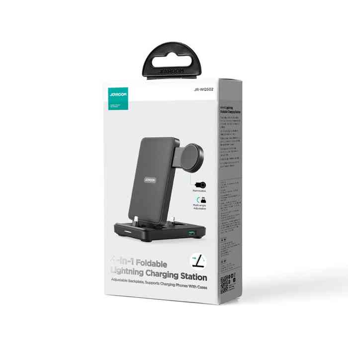 JOYROOM JR-WQS02 4 In 1 Wireless Charging Stand For IPhone / AirPods / Apple Watch Series (Black)